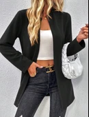 Kadın Uzun Kollu önü Açık Uzun Modal Ceket thumbnail 5