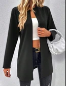 Kadın Uzun Kollu önü Açık Uzun Modal Ceket thumbnail 3