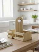 Ahşap Doğal Baharatlık Yağdanlık ve Peçetelik Altı(KAVAK-IHLAMUR) Ahşap Rengi AHŞAP - 10 ADET thumbnail 1