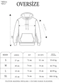 Double Oversize Kapşonlu Nakışlı weathirt  Füme thumbnail 2