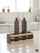 Ahşap Doğal 3Lü Yağdanlık ve Sosluk Altı(CEVİZ) Ceviz AHŞAP - 5 ADET thumbnail 1