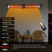 MirKraft Square 2800 watt Elektrikli ısıtıcı, IP45, Led Gösterge, Uzaktan Kumandalı Duvar Isıtıcısı (Square) thumbnail 3