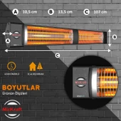 MirKraft Square 2800 watt Elektrikli ısıtıcı, IP45, Led Gösterge, Uzaktan Kumandalı Duvar Isıtıcısı (Square) thumbnail 4