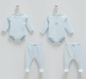 Caramell %100 Pamuk Hello Forest 4'lü Body Pantolon Set CRML.BPE1959 thumbnail 3