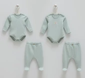 Caramell %100 Pamuk Hello Forest 4'lü Body Pantolon Set CRML.BPE1959 thumbnail 4