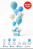 Mavi Doğum Günü Balon Kutusu – Happy Birthday Konsept Parti Süsleri Masa Üstü Stand thumbnail 3