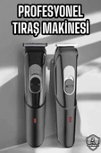 Saç Sakal Vücut Şarjlı Kablosuz Tıraş Makinesi Profesyonel Paslanmaz Çelik thumbnail 1