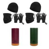 Çiftlere Özel Kışlık Hediye Seti - Bere, Eldiven, Boyunluk ve Termos thumbnail 4