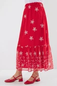 8010 Desenli Şifon Etek  A.Kırmızı thumbnail 3