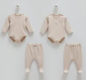 Caramell %100 Pamuk Hello Forest 4'lü Body Pantolon Set CRML.BPE1959 thumbnail 1