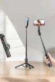 Kumandalı Tripod Telefon Tutucu Selfie Çubuğu 360 Derece Dönebilen thumbnail 3