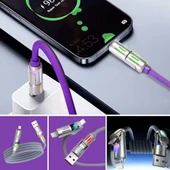 BUFFER® 4'ü 1arada Hızlı Şarj Etme Özellikli Bir Ucu TYPE-C ve USB-A Diğer Ucu TYPE-C ve Lightning Uçlu 240W Şarj Kablosu thumbnail 4