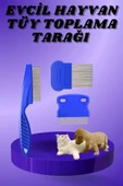 Kedi Köpek Tüy Bit Pire Toplayıcı Toplama Temizleme Tarağı Tarak Seti 4'lü Set thumbnail 1