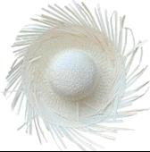 Tropikal Parti Beyaz Hasır Hawaii Şapkası thumbnail 1