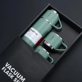 Paslanmaz Çelik Bardaklı Termos Seti 500 ML thumbnail 2