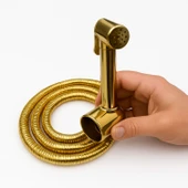 Taharet Matik Lüks Gold Oval Tasarım Su Basınç Ayarlı Hijyenik Kullanım Uyumlu Bide Spreyi thumbnail 6