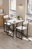 Bofigo 2li Mutfak Seti Mutfak Masa ve Sandalye Seti Balkon Masası Cafe Seti Maysa Beyaz thumbnail 4