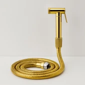 Taharet Matik Lüks Gold Oval Tasarım Su Basınç Ayarlı Hijyenik Kullanım Uyumlu Bide Spreyi thumbnail 1