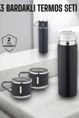 Paslanmaz Çelik 3’lü Termos Seti Vakumlu ve 8 Saat Isı Koruma thumbnail 1