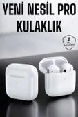 Yeni Nesil Pro Bluetooth Kulaklık Uzun Pil Ömrü Beyaz thumbnail 1
