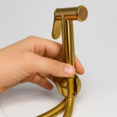 Taharet Matik Lüks Gold Oval Tasarım Su Basınç Ayarlı Hijyenik Kullanım Uyumlu Bide Spreyi thumbnail 2