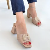 Erew Bej Cilt Topuklu Terlik thumbnail 4