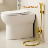 Taharet Matik Lüx Gold Kare Model Su Tasarruflu Basınç Ayarlı Temizlik Duş Başlığı ve Hortum Seti thumbnail 3