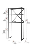 Bofigo 3 Raflı Metal Banyo Düzenleyici Metal Banyo Rafı Çamaşır Makinası Üstü Antrasit thumbnail 6