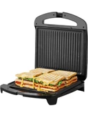 Sinbo Elektrikli Tost Makinesi 1500 W Izgara Fonksiyonlu Teflon Kaplama Siyah Gri Alüminyum thumbnail 3