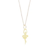 14 Ayar Altın Plakalı Balerin Motifli Doğum Günü Hediyesine Özel Altın Kolye-795 thumbnail 1