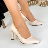 Ulba Bej Cilt Stiletto Ayakkabı thumbnail 4