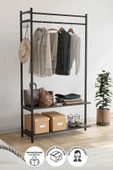 Bofigo Konfeksiyon Askısı Ayaklı Askılık Elbise Askılığı Raflı Askılık Jüpiter Antrasit thumbnail 1