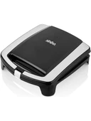 Sinbo Elektrikli Tost Makinesi 1500 W Izgara Fonksiyonlu Teflon Kaplama Siyah Gri Alüminyum thumbnail 2