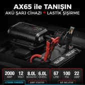 NOCO AX65 12V Lityum 2000Amp Akıllı Akü Takviye + Pompa + Powerbank + Led Lamba thumbnail 2