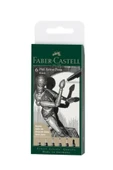 Faber Castell 6'lı Pitt Artist Pen Black Set, 6 Farklı Uç, Profesyonel Çizim Kalemleri, Yüksek Kaliteli Mürekkep thumbnail 1