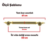 Sürgülü Kapı Çekme Kolu Tutma Kulpu Kulbu Çelik Dış Kapı Tutamağı Kol Gol Altın 50 Cm thumbnail 2