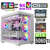 Xaser Nova X70 Ryzen 7 5700X 32GB Ram 2TB M.2 NVMe SSD 16GB RTX5060 Ti Sıvı Soğutmalı Oyuncu Tavsiye sistem thumbnail 1