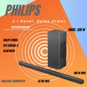Philips Phılıps Subwoofer, Maks. 320 W / 160 W Rms, 2.1 Kanal, Dolby Atmos, Bluetooth Soundbar thumbnail 1