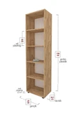 Bofigo 5 Raflı Kitaplık Ofis Dolabı Klasörlük Çok Amaçlı Dolap Mutfak Dolabı Çam thumbnail 4