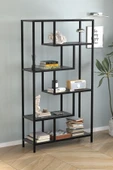 Bofigo 6 Raflı Kitaplık Dekoratif Kitaplık Metal Kitaplık Ofis Kitaplığı Larissa Antrasit thumbnail 2