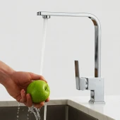 Modern Tasarım Krom Lavabo Bataryası Paslanmaz Pirinç Malzeme Uzun Ömürlü Banyo Bataryası thumbnail 5