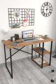 Bofigo 60x120 Cm 2 Raflı Çalışma Masası Bilgisayar Masası Ofis Ders Yemek Masası Çam thumbnail 1
