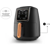 Karaca Air Pro Cook XL 2 in 1 Konuşan Airfryer Black Copper 4 Kişilik thumbnail 7