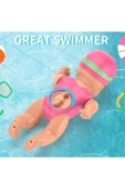 Oyuncak Küvette Havuzda Suda Kendiliğinden Yüzen Kurmalı Swimming Baby Yüzen Bebek 15 Cm thumbnail 3