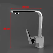 Modern Tasarım Krom Lavabo Bataryası Paslanmaz Pirinç Malzeme Uzun Ömürlü Banyo Bataryası thumbnail 3