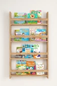Bofigo 4 Raflı 120 X 74 Cm Montessori Kitaplık Eğitici Çocuk Kitaplığı Çam thumbnail 3