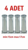 LUDIA Metal Ayarlanabilir 4 Adet Mobilya Ayağı Metal Tablalı 15cm thumbnail 1