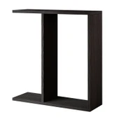 Lotus Modern Yan Sehpa – Kitaplıklı ve Dekoratif Tasarım, Ahşap Siyah thumbnail 4