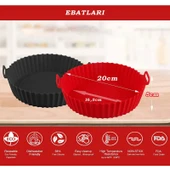 Jindar Life Jındar Life Airfryer Silikon Pişirme Kabı Hava Fritözü Kabı Airfryer Aksesuar Tüm Airfryer'lara Uyumlu thumbnail 2