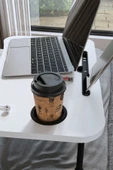 Bofigo Portatif Katlanır Laptop Sehpası Tablet Telefon Tutuculu Laptop Sehpası Beyaz thumbnail 5
